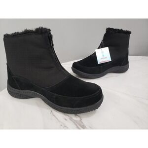 NEW - XWIDE Propet Womens Hedy Ankle Boots Booties Black Leather Waterproof